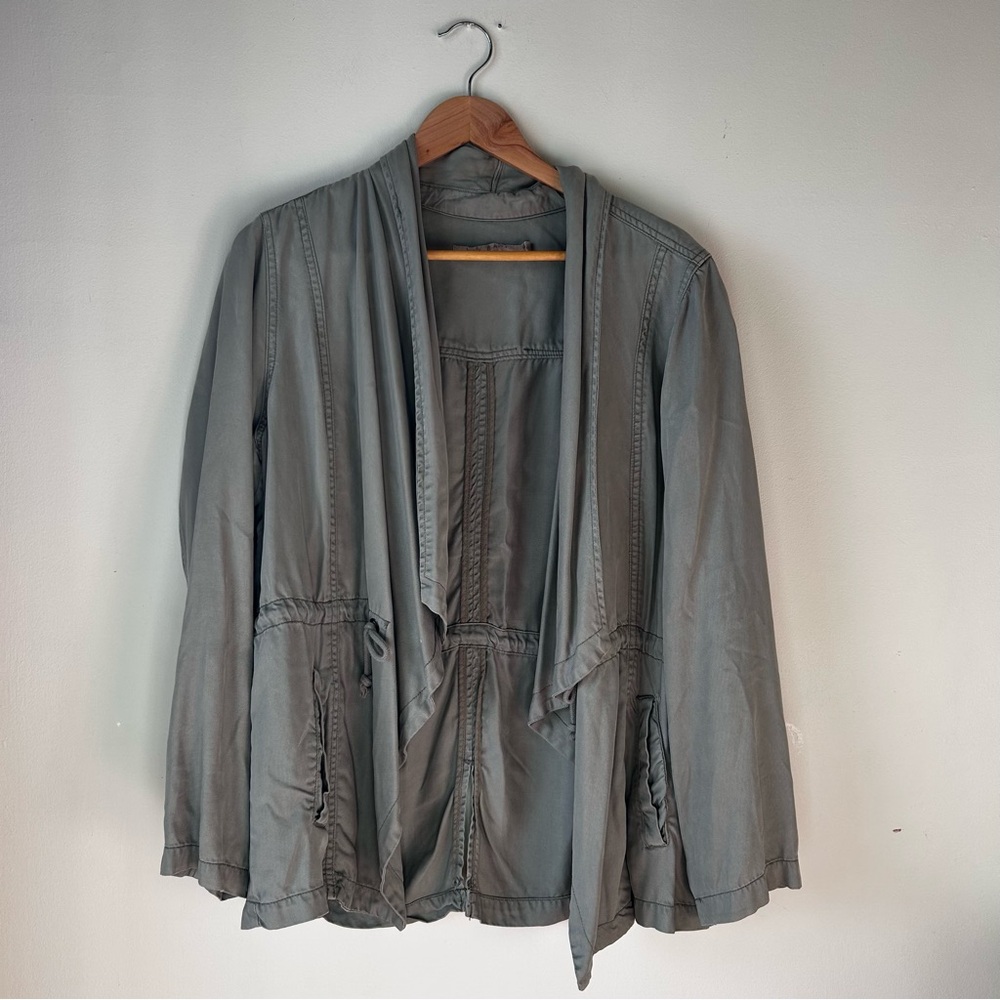 Max Jeans Draped Army Green Utility Field Jacket